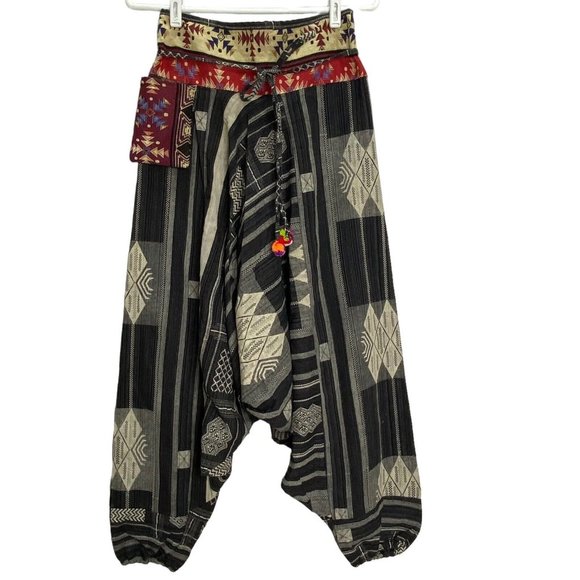 Unbrand Pants - Harem Pants Thailand Motif Hippie Lagenlook Yoga Festival Boho Gypsy Hippy OS